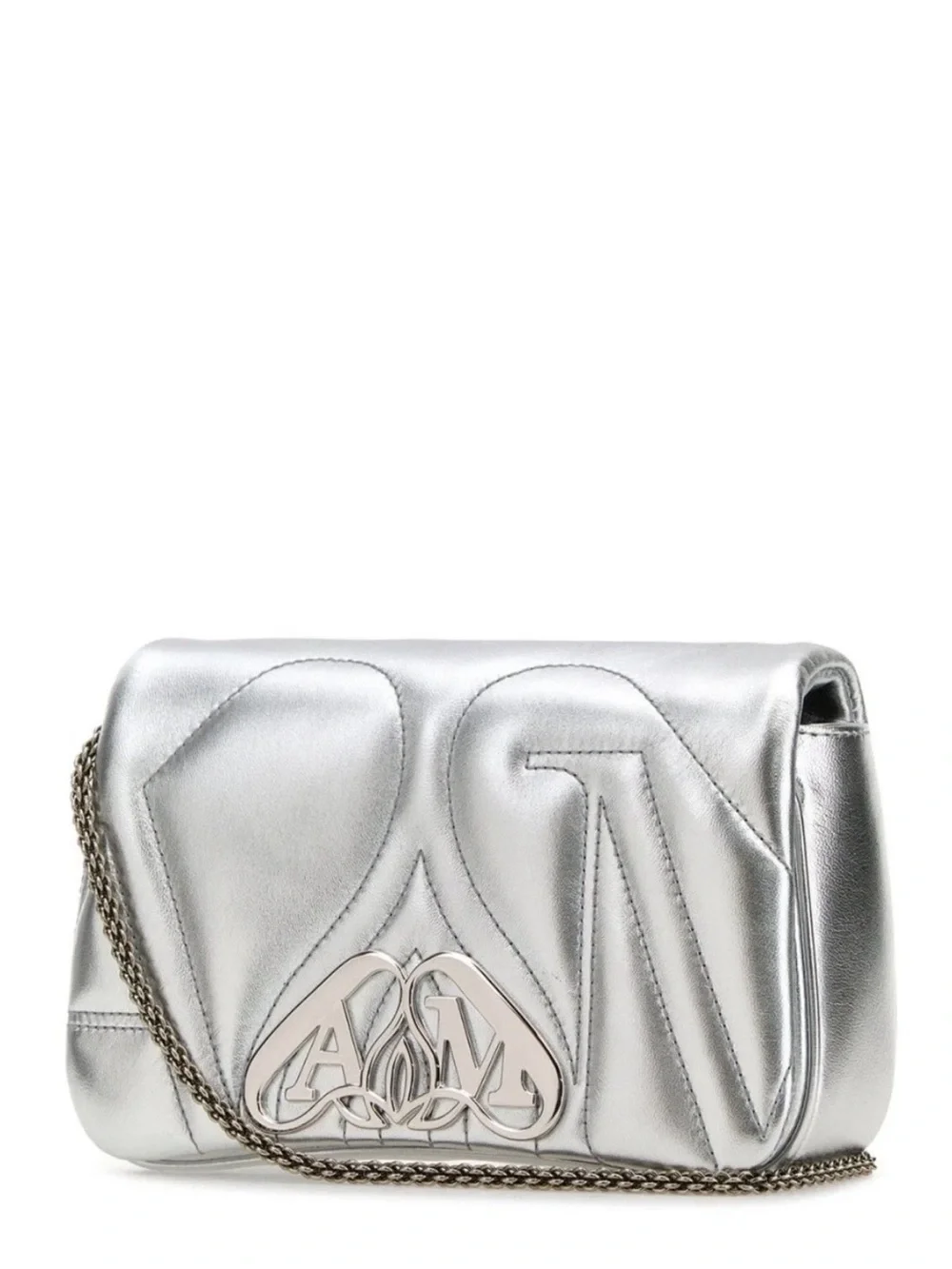 ALEXANDER MCQUEEN Seal Small Gray/Silver Shoulder Bag. Brand New/100% Authentic